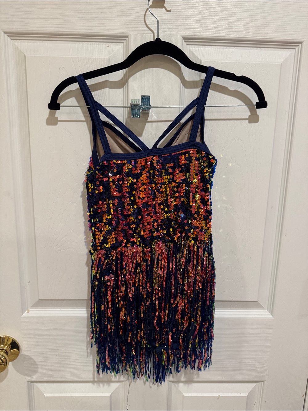 Weissman “Just One Dance” Adult XS blue sequin/fringe jazz costume - Picture 4 of 4